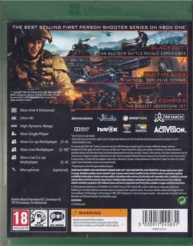 Call of Duty - Black Ops 4 - Xbox One Spil (B-Grade) (Genbrug)